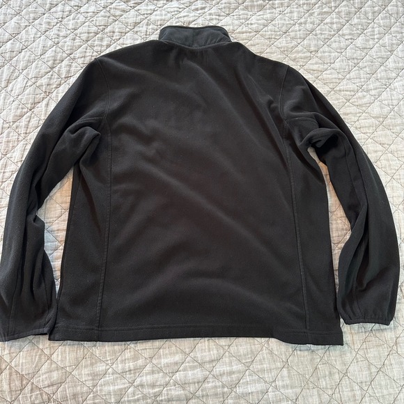 Eddie Bauer Mens Black Quarter Zip Fleece Pullover Jacket Size M Pocket - Picture 7 of 8